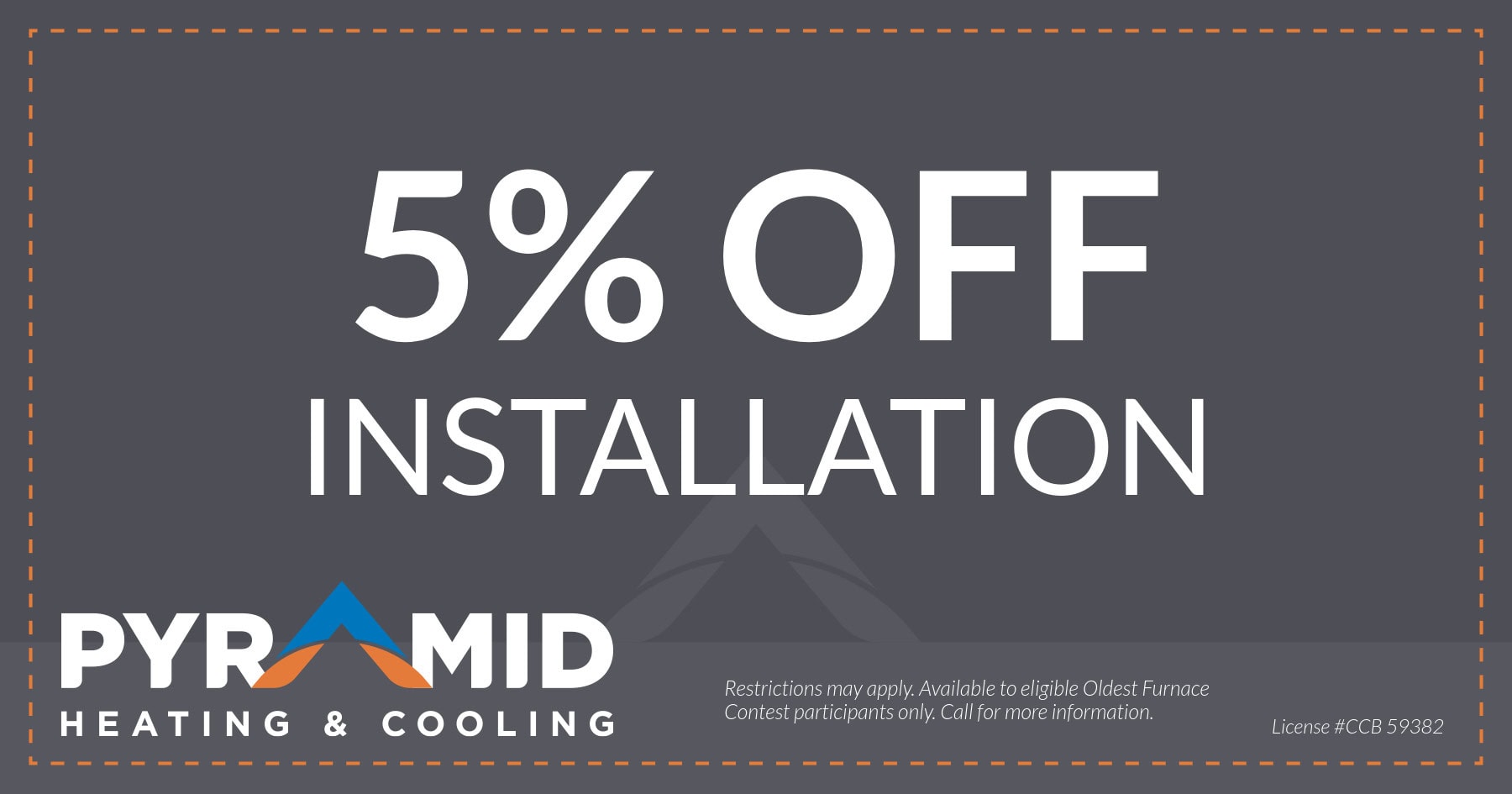 5% OFF Installation.
